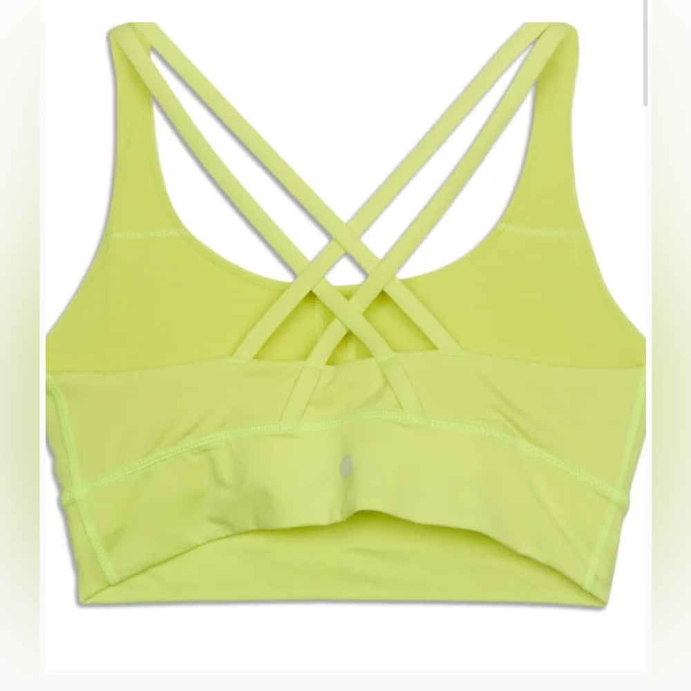 Lululemon Energy Longline Bra Electric Lemon size 8 - Picture 2 of 5